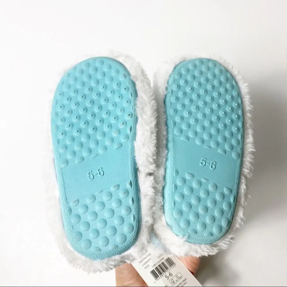 Disney Frozen Blue Shiny Girls Bootie Slippers BRAND NEW Size 5-6
